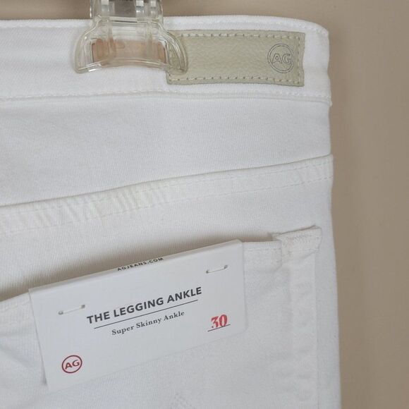 Adriano Goldschmied The Legging Ankle Super Skinny Jeans Raw Hem White Size 30 - Picture 9 of 14
